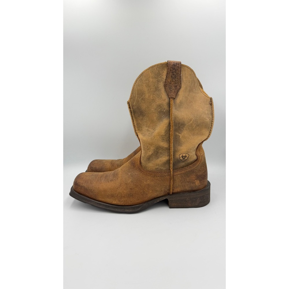 Ariat Rambler Western Boots Mens 9.5 EE Brown Distressed Square Toe - Picture 4 of 10